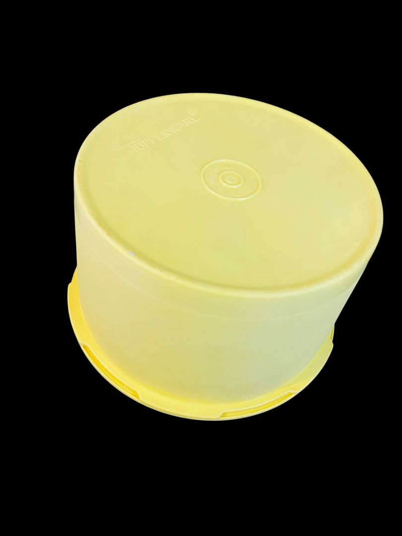 Vintage Tupperware Bright Yellow Servalier Nesting Canister 1810-19 298-12