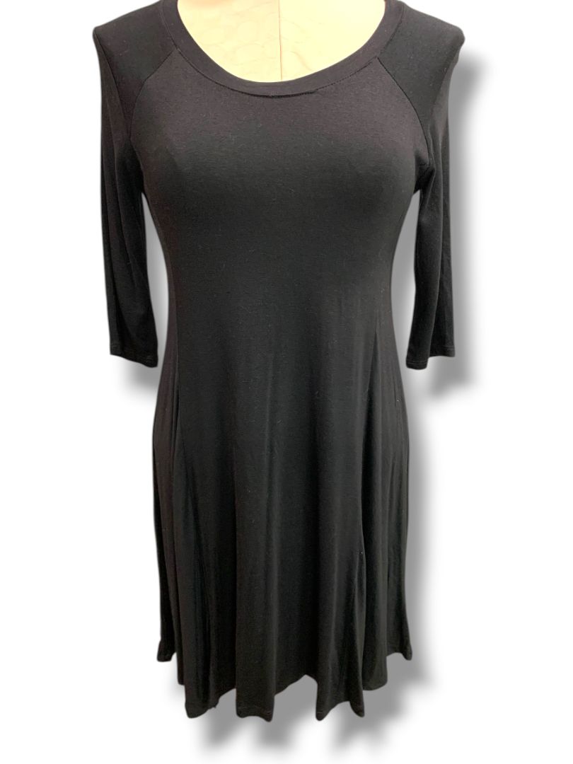 Small Lush Black Tshirt Dress 3/4 Sleeve Soft