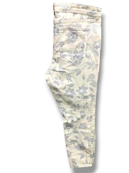 Size 16 Gap Womens Legging Skimmer Stretch Jeans White Gray Floral