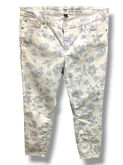 Size 16 Gap Womens Legging Skimmer Stretch Jeans White Gray Floral