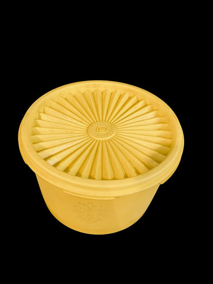 Vintage Tupperware Bright Yellow Servalier Nesting Canister 1810-17 298-11
