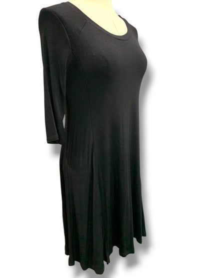 Small Lush Black Tshirt Dress 3/4 Sleeve Soft