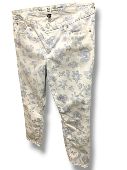 Size 16 Gap Womens Legging Skimmer Stretch Jeans White Gray Floral