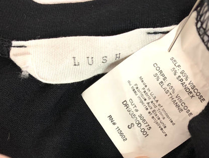 Small Lush Black Tshirt Dress 3/4 Sleeve Soft
