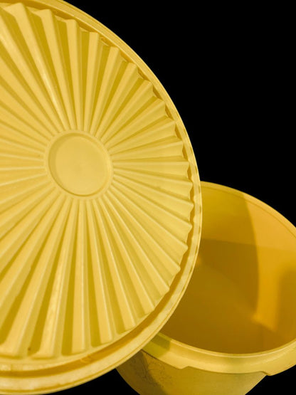 Vintage Tupperware Bright Yellow Servalier Nesting Canister 1810-17 298-11