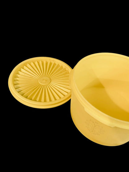 Vintage Tupperware Bright Yellow Servalier Nesting Canister 1810-17 298-11