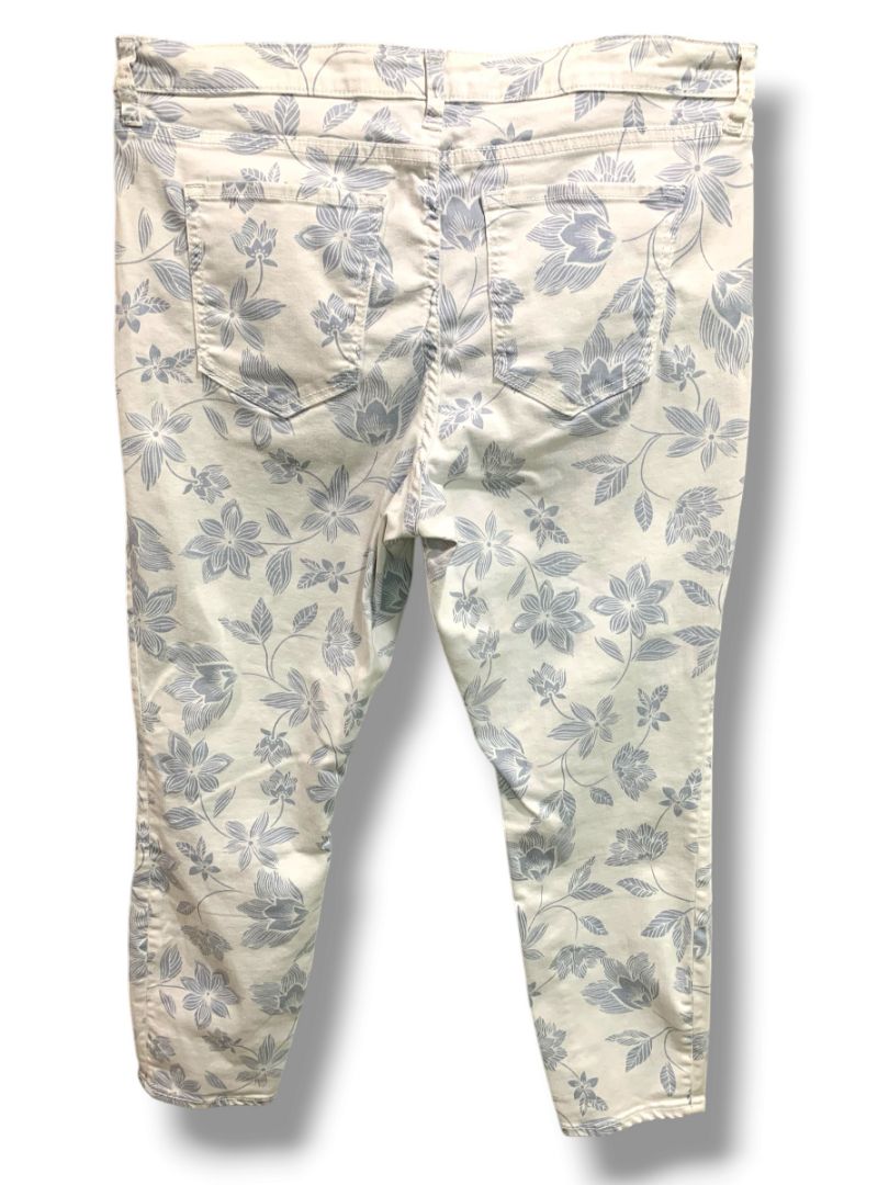 Size 16 Gap Womens Legging Skimmer Stretch Jeans White Gray Floral