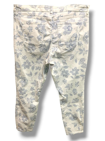 Size 16 Gap Womens Legging Skimmer Stretch Jeans White Gray Floral