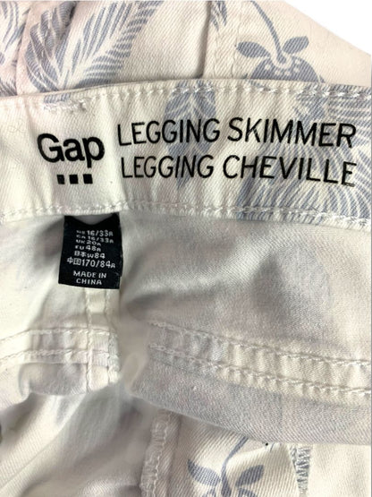 Size 16 Gap Womens Legging Skimmer Stretch Jeans White Gray Floral