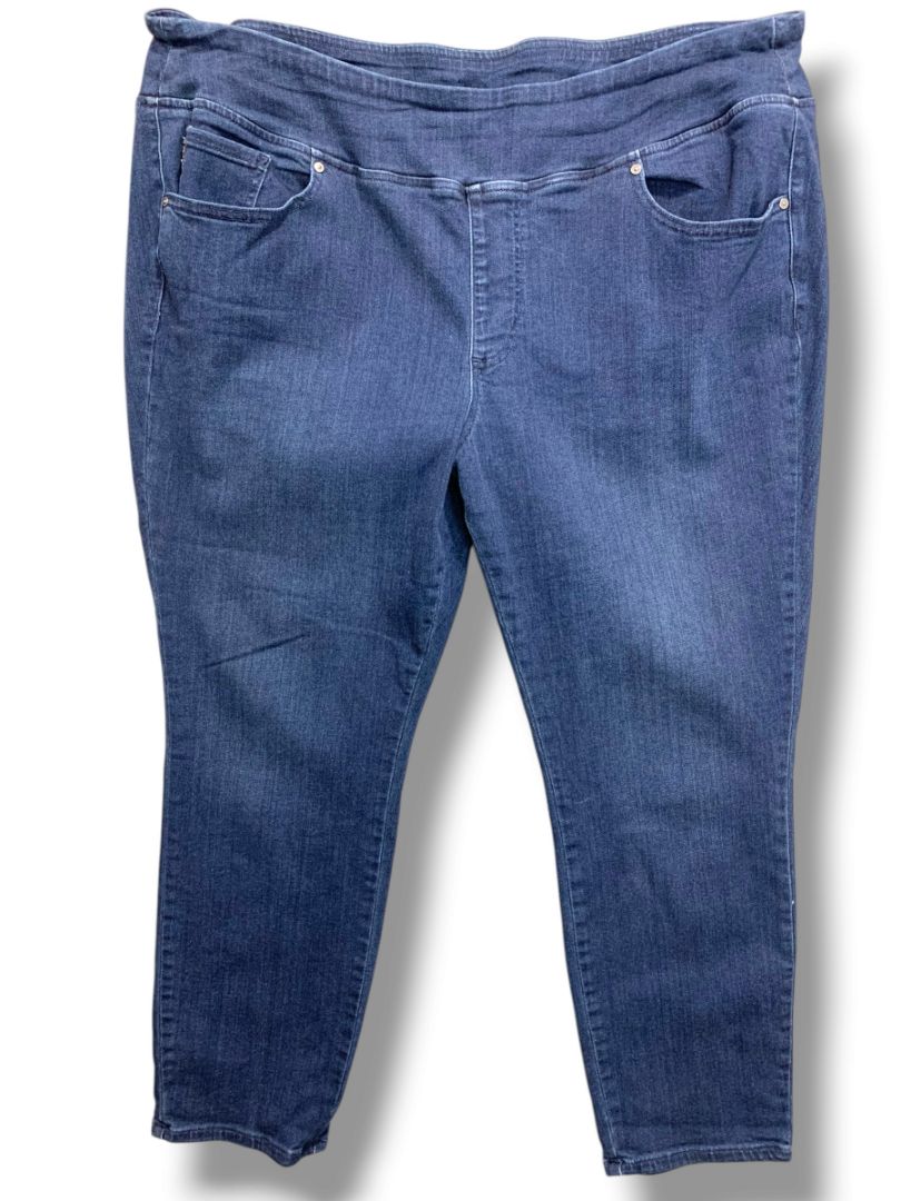 Size 22WP Belle by Kim Gravel Womens Pull On Jeans Petite Stretch Denim