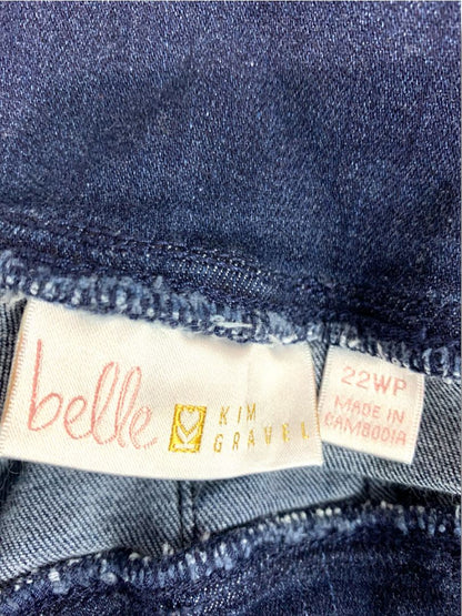 Size 22WP Belle by Kim Gravel Womens Pull On Jeans Petite Stretch Denim