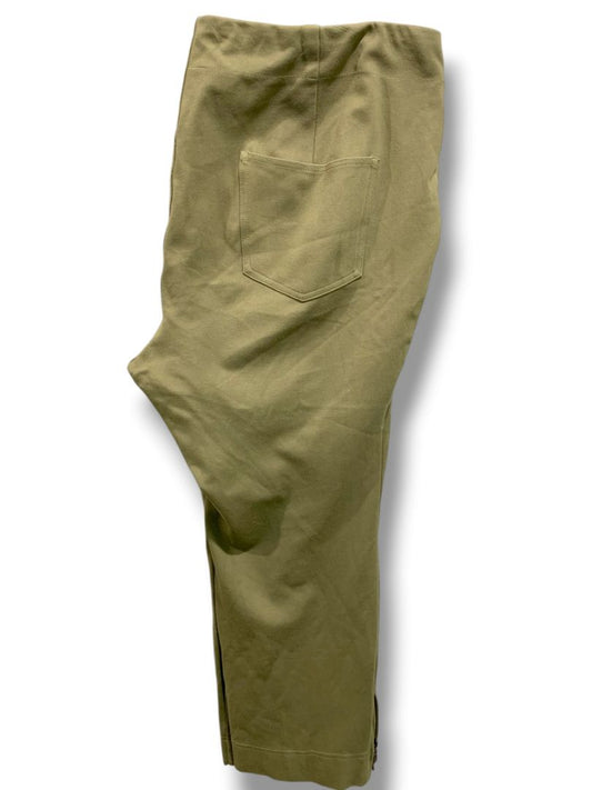 Size 22WP Belle by Kim Gravel Olive Green Pull On Ponte Knit Crop Pants Womens Petite