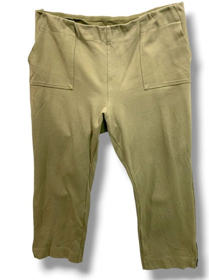 Size 22WP Belle by Kim Gravel Olive Green Pull On Ponte Knit Crop Pants Womens Petite