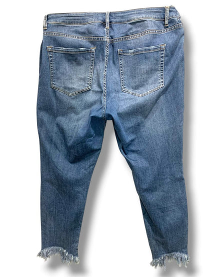 Size 18 Lane Bryant Womens Distressed Raw Hem Jeans Stretch Denim