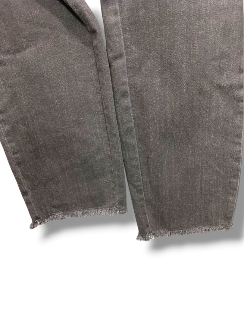 Size 18W Belle by Kim Gravel Womens Black Pull on Jeans Stretch Denim Raw Hem