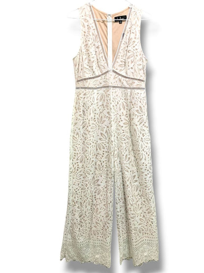 Medium Lulus New Ivory Lace Jumpsuit Sleeveless Womens