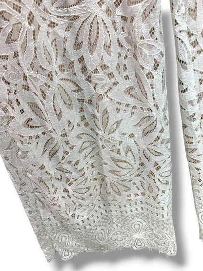 Medium Lulus New Ivory Lace Jumpsuit Sleeveless Womens