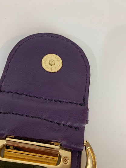 Michael Kors Morgen Purple Leather Hobo Bag Goldtone Hardware Buckle B-1006