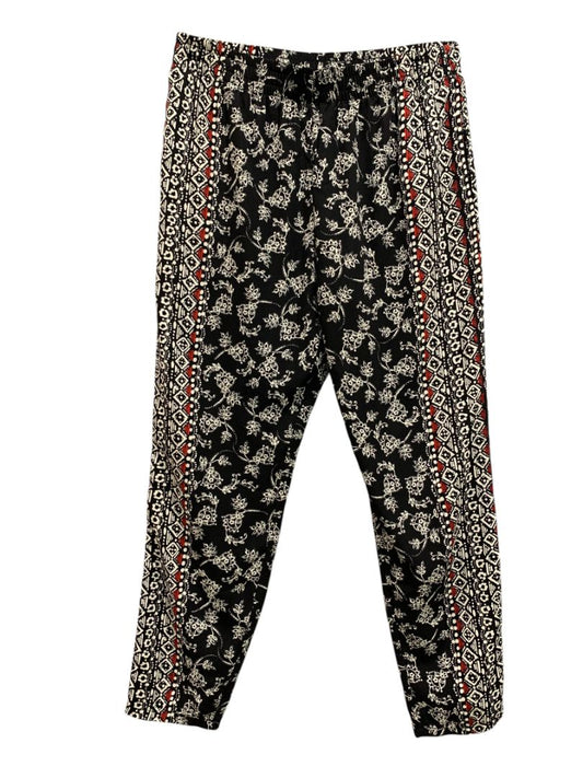 Medium Lush Womens Boho Print Pull On Loose Fit Pants Elastic Waist Pockets