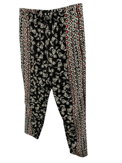 Medium Lush Womens Boho Print Pull On Loose Fit Pants Elastic Waist Pockets