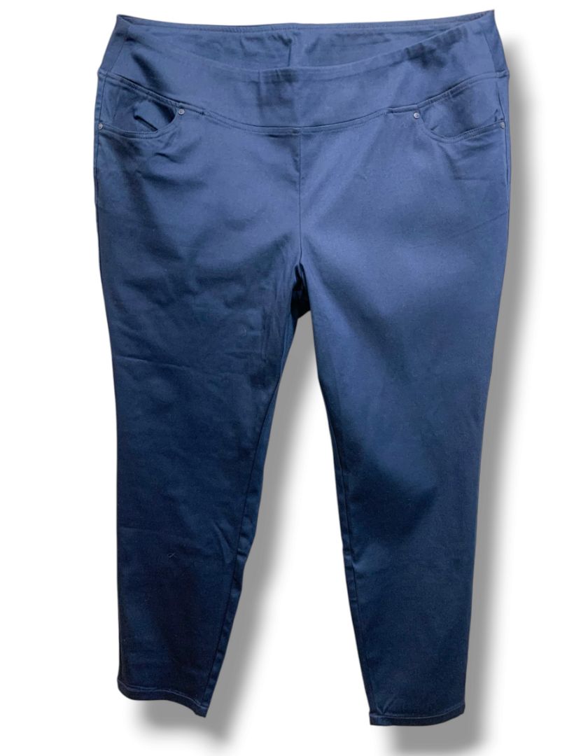 Size 20WP Belle by Kim Gravel Womens Navy Blue Pull On Pants Pockets Petite