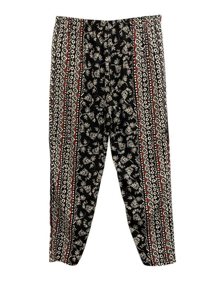 Medium Lush Womens Boho Print Pull On Loose Fit Pants Elastic Waist Pockets