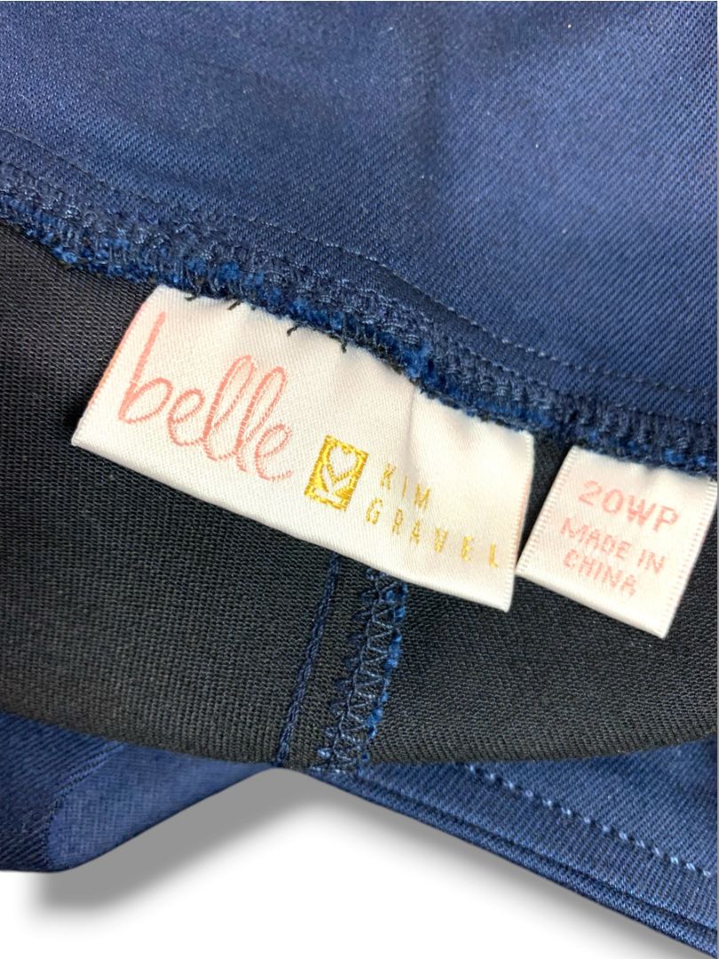 Size 20WP Belle by Kim Gravel Womens Navy Blue Pull On Pants Pockets Petite