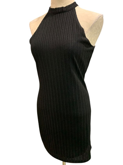 Large NSR Napean Sea Rd New Black Halter Neckline Sheath Dress Stretch