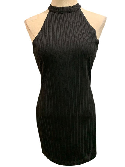 Large NSR Napean Sea Rd New Black Halter Neckline Sheath Dress Stretch