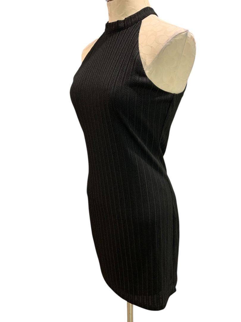 Large NSR Napean Sea Rd New Black Halter Neckline Sheath Dress Stretch