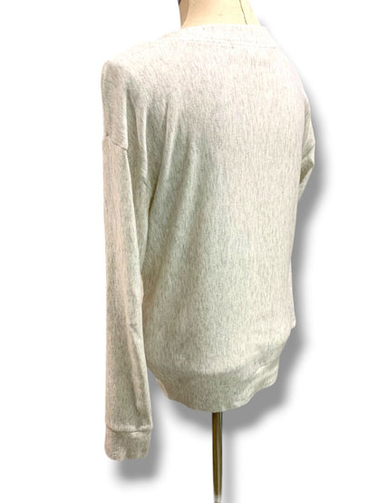 Medium Socialite Womens Lightweight Lace Neckline Sweatshirt Heather Gray