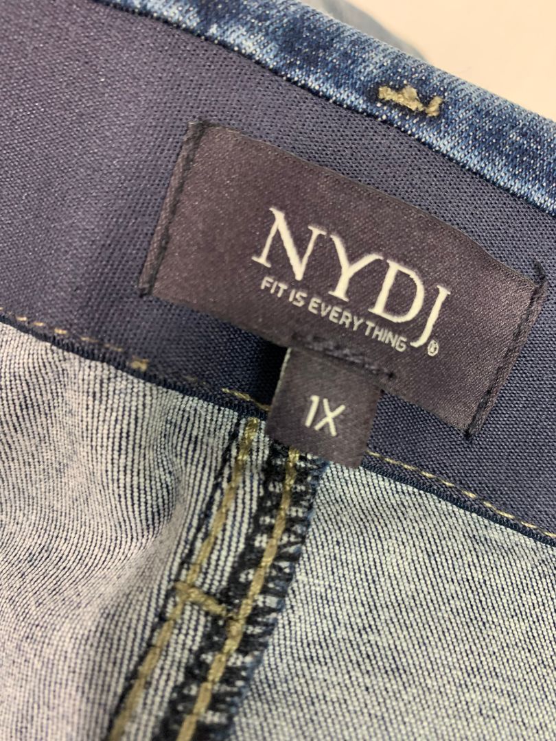 Size 1X Not Your Daughters Jeans NYJD Waist Match Sheri Slim Stretch Denim Jeans