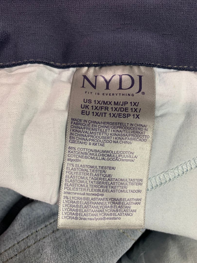 Size 1X Not Your Daughters Jeans NYJD Waist Match Sheri Slim Stretch Denim Jeans