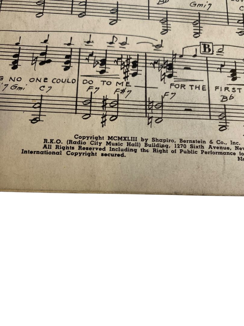 1943 For the First Time Sheet Music I've Fallen in Love Fox-Trot Tobias Kaff
