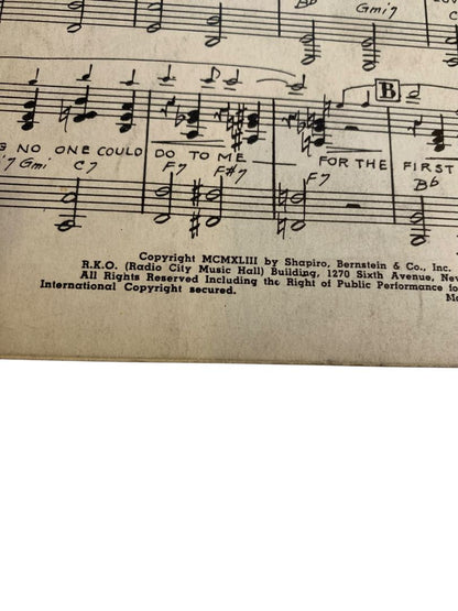 1943 For the First Time Sheet Music I've Fallen in Love Fox-Trot Tobias Kaff