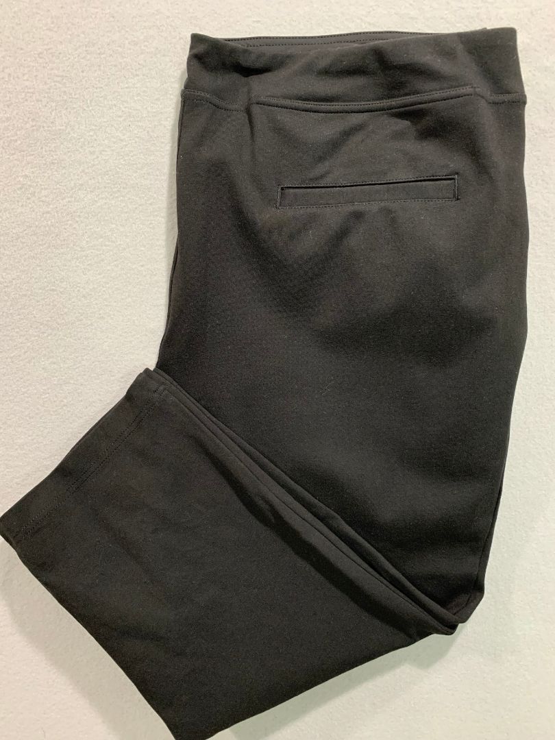 Size 20WP Belle by Kim Gravel Womens Black Pull On Pants Ponte Knit Petite