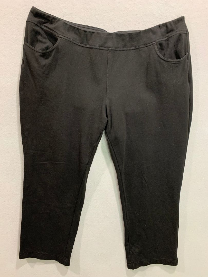 Size 20WP Belle by Kim Gravel Womens Black Pull On Pants Ponte Knit Petite