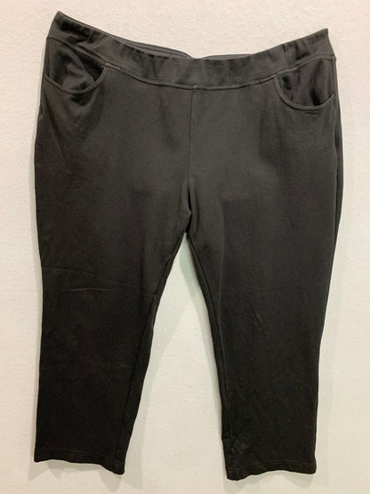 Size 20WP Belle by Kim Gravel Womens Black Pull On Pants Ponte Knit Petite