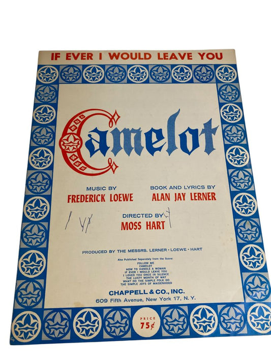 1960 Camelot If Ever I Would Leave You Sheet Music Frederick Loewe