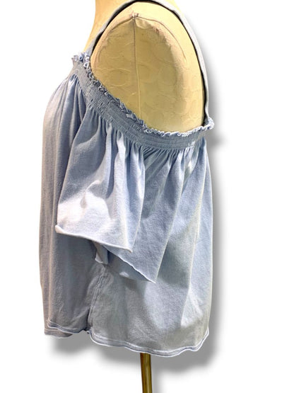 Small We the Free People Blue Knit Flowy Boho Top Soft