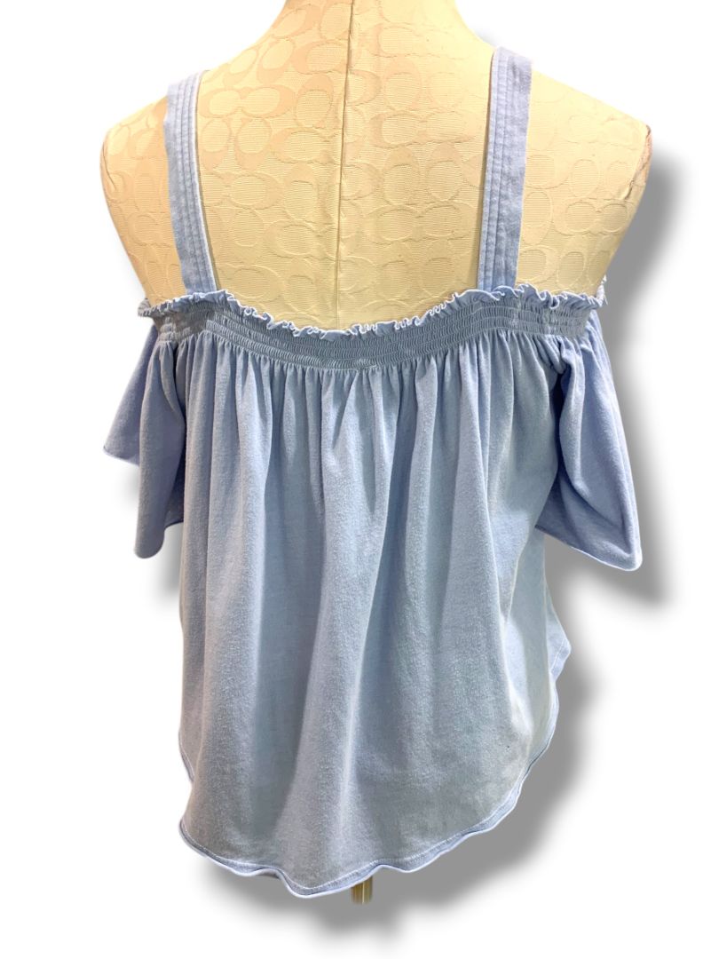 Small We the Free People Blue Knit Flowy Boho Top Soft