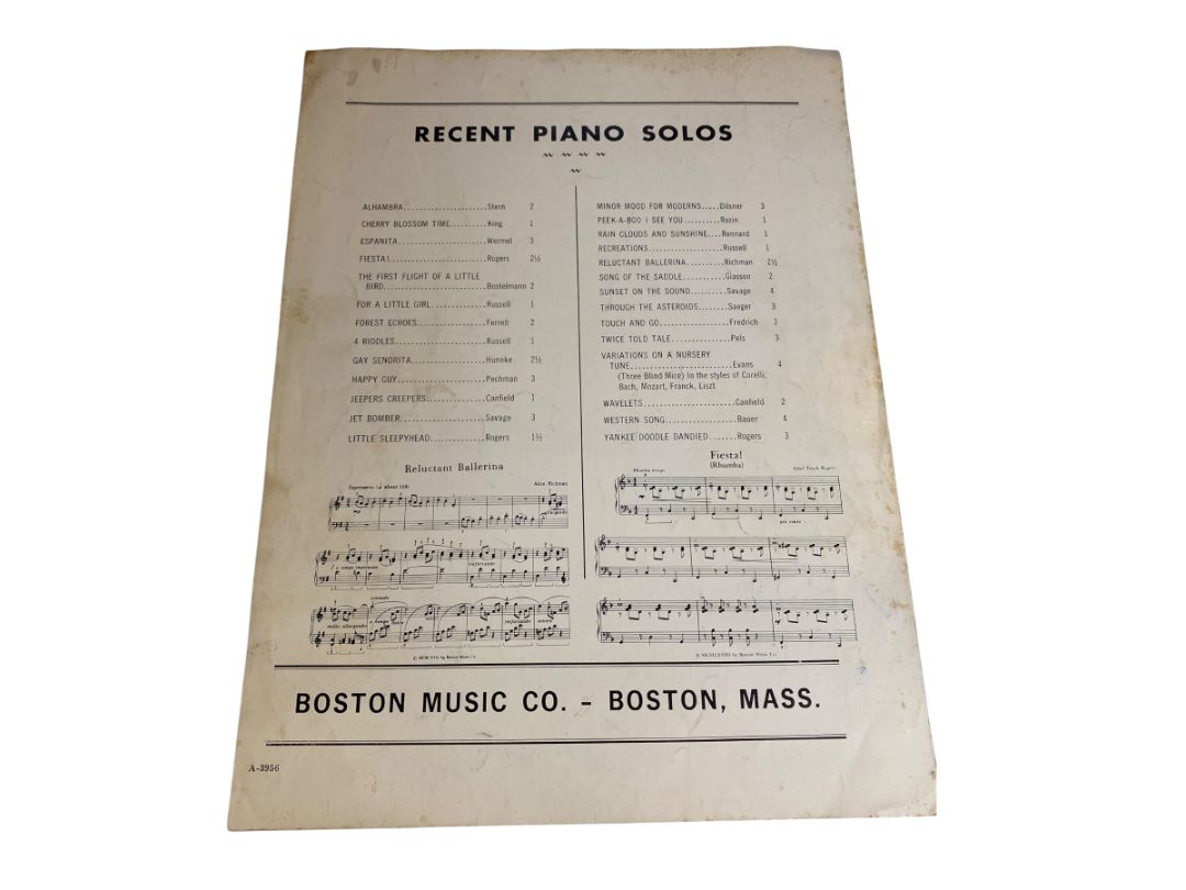 1969 Stars Sheet Music Walter Finlayson Boston Music Co
