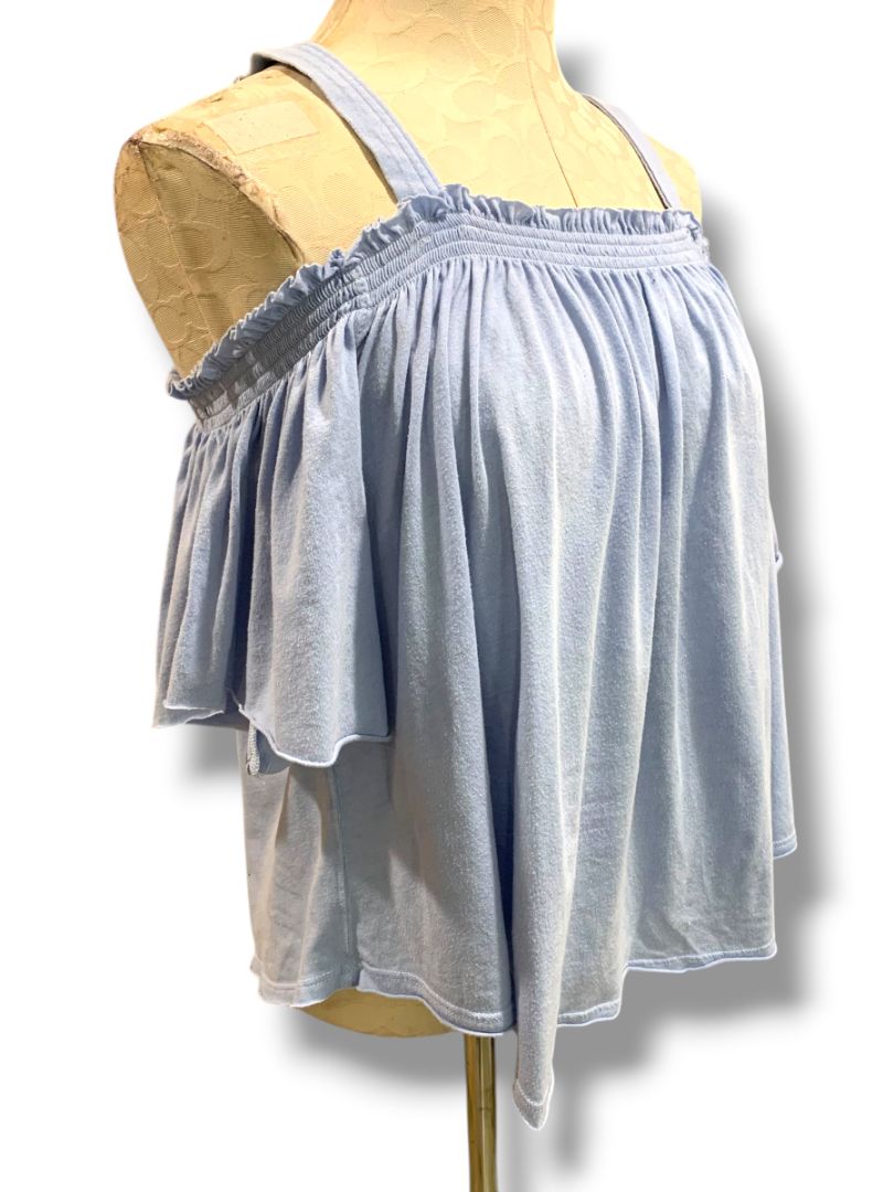 Small We the Free People Blue Knit Flowy Boho Top Soft
