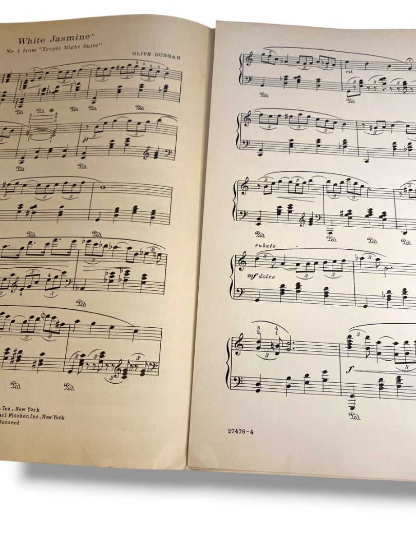 1935 Olive Dungan Tropic Night Suite Sheet Music White Jasmine Enchantment Piano Solo or Two Pianos