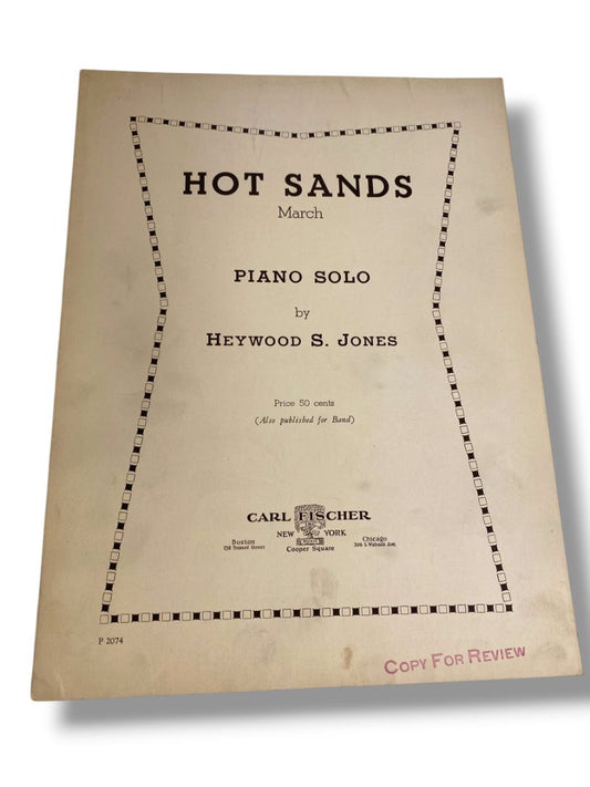 1935 Hot Sands March Sheet Music Piano Solo by Heywood S Jones Carl Fischer