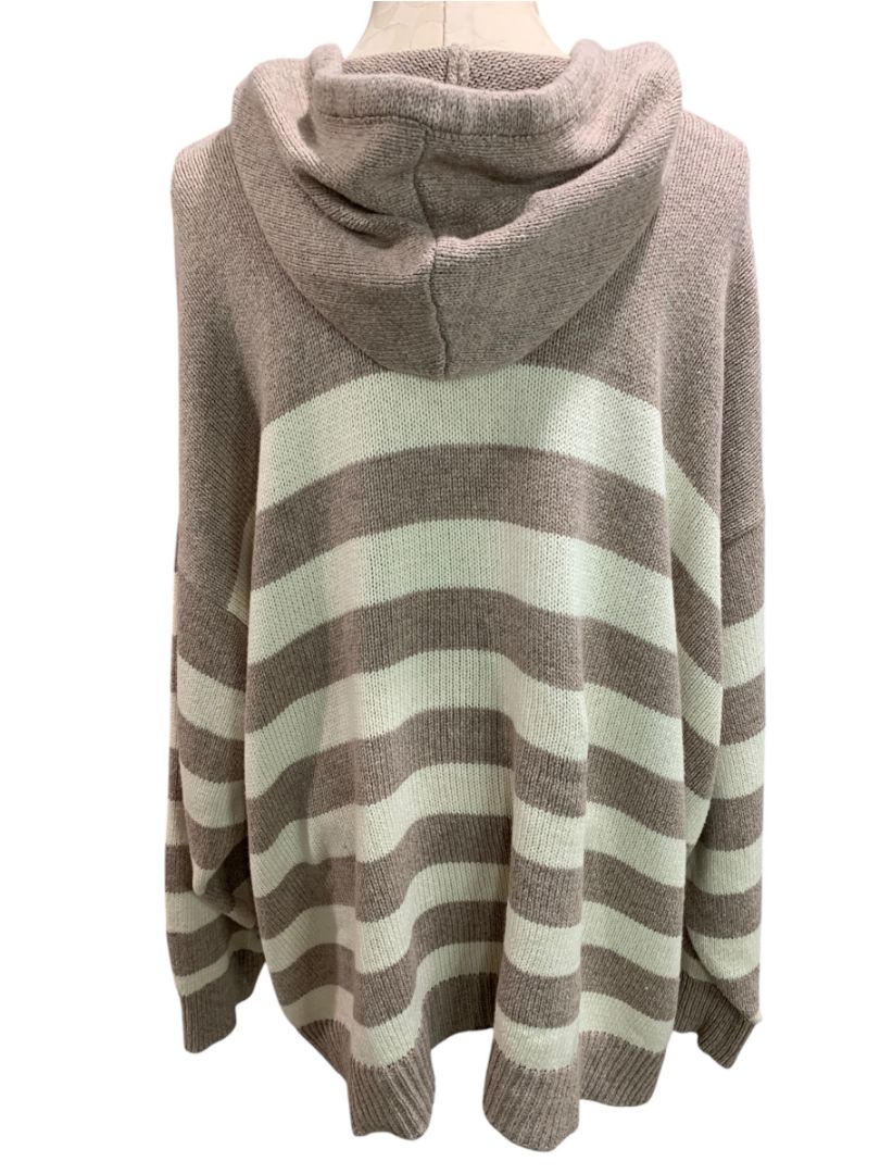 Size 3X (26/28) Lane Bryant Womens Pullover Striped Hooded Sweater
