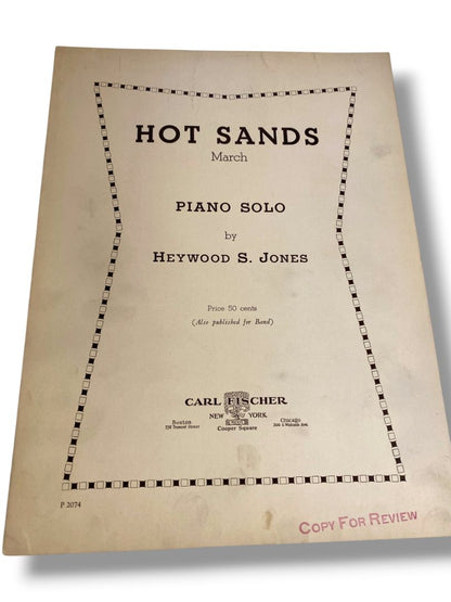 1935 Hot Sands March Sheet Music Piano Solo by Heywood S Jones Carl Fischer