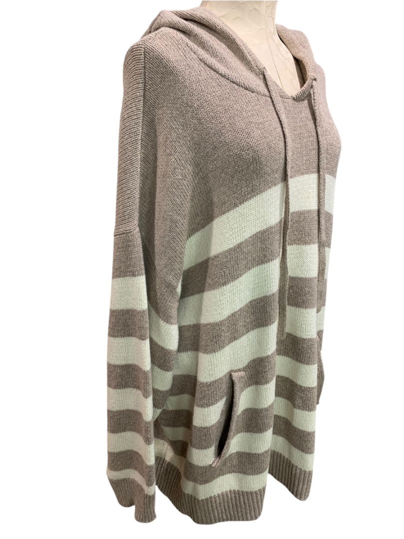 Size 3X (26/28) Lane Bryant Womens Pullover Striped Hooded Sweater
