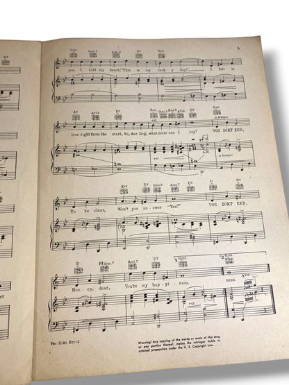1942 Vos Zokt Eer Sheet Music What Do You Say Sammy & Dixie Shayer Acme Music Corp