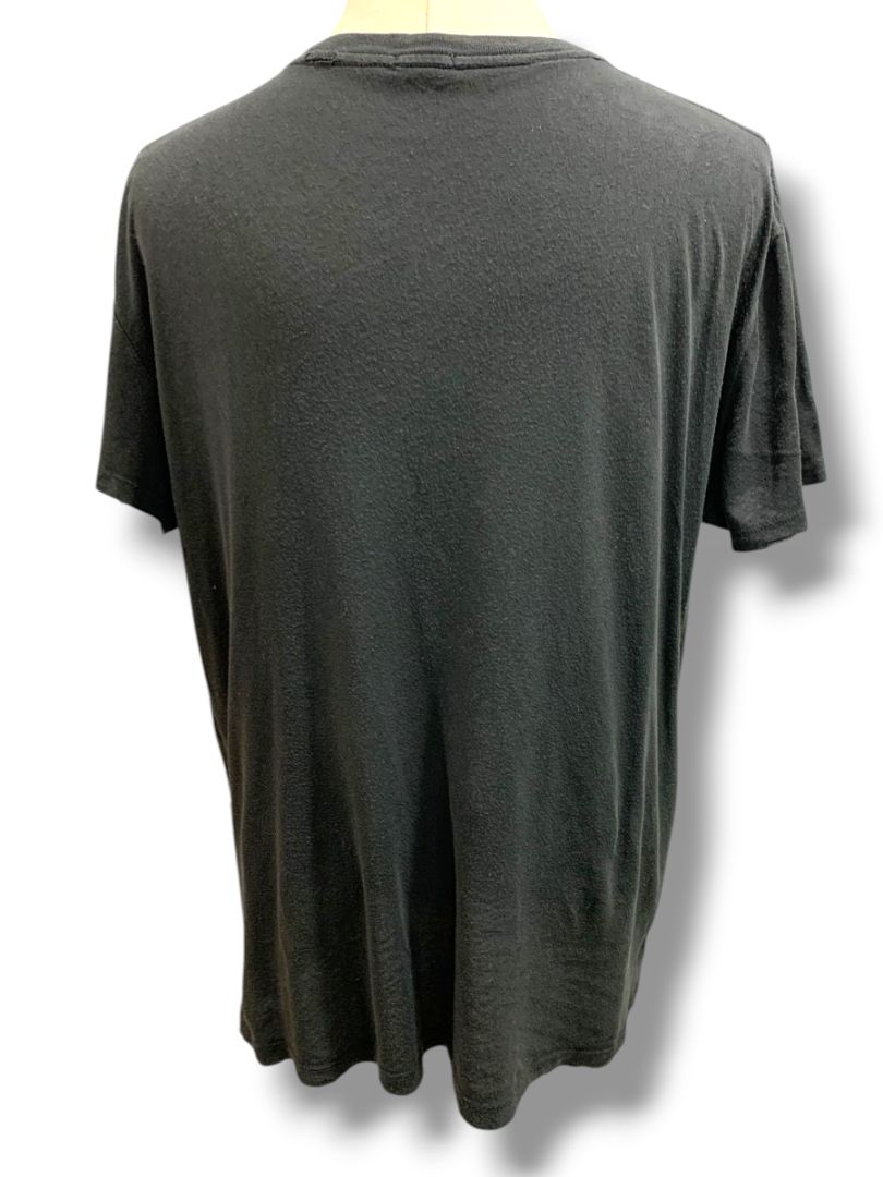 One Size John Galt Womens Black Distressed Short Sleeve Tshirt